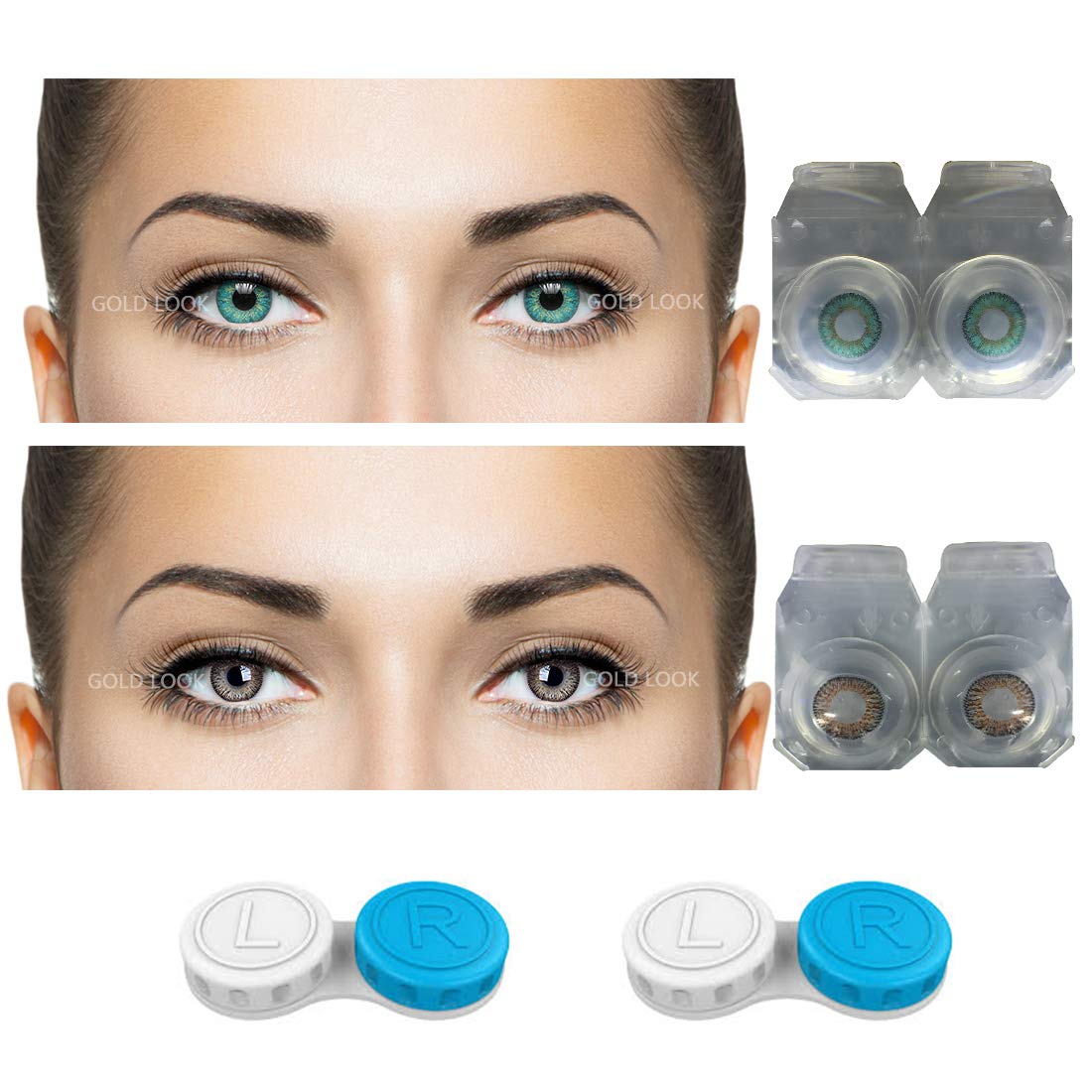 Gold Look® Aqua & Brown Color Party Lens,Occasionally lens Use UpTo more than 6 months with Free case (B07QYVCQFW) Amazon Price History, Amazon Price Tracker
