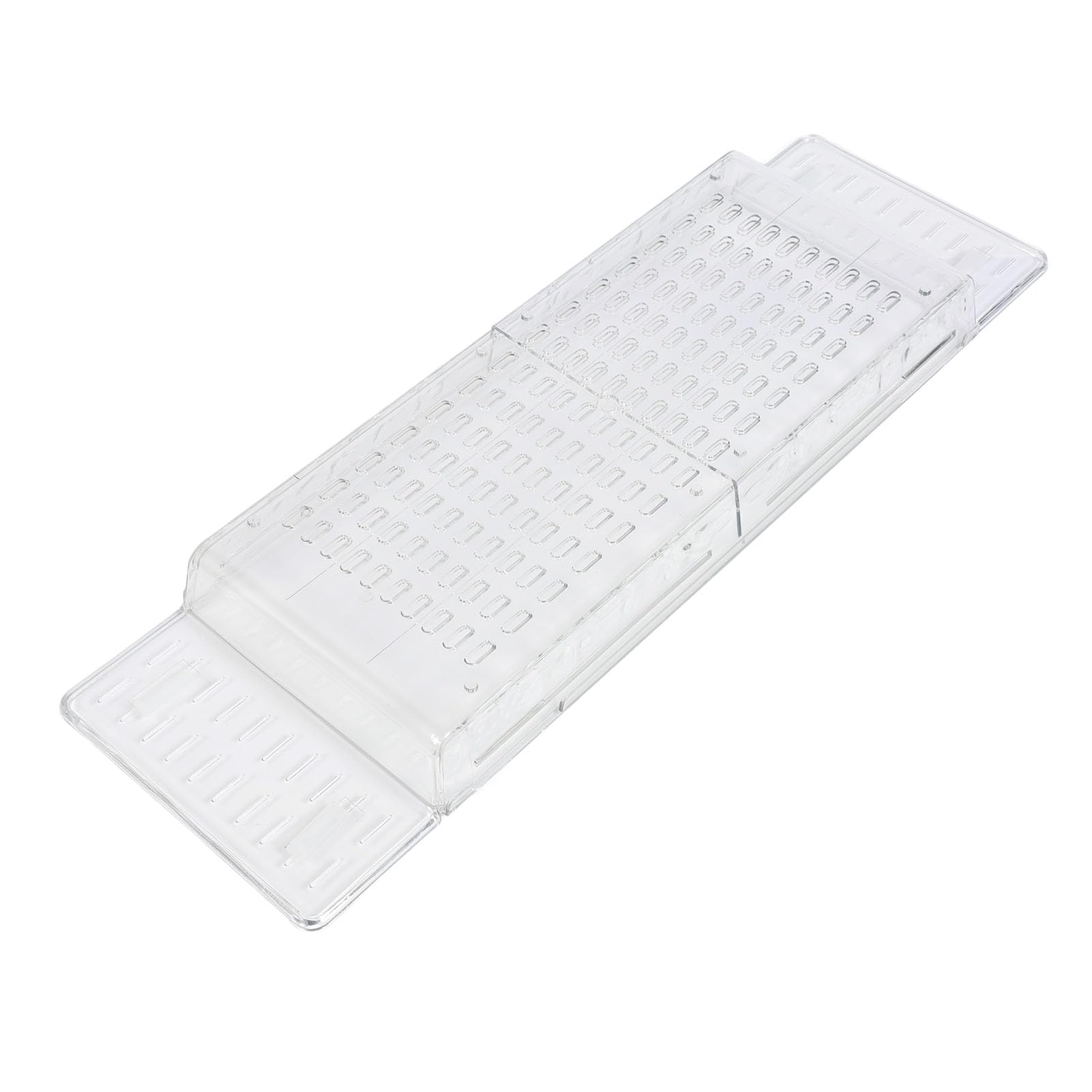 Bandeja de Bañera Retráctil Multifuncional con Diseño Elegante para Almacenamiento Organizado en el Baño, PET de Alta Transparencia, 1 Unidad (Transparente)