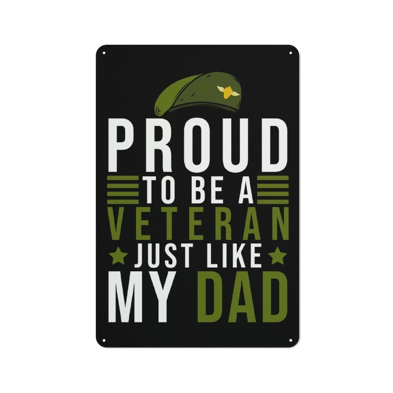 Junmoney Style-21 Loft Style Veterans Family Veteran Decorative Metal Plaque 30X20cm, Studio Wall Art For Workspace, Cafe, Hallway Or Garage