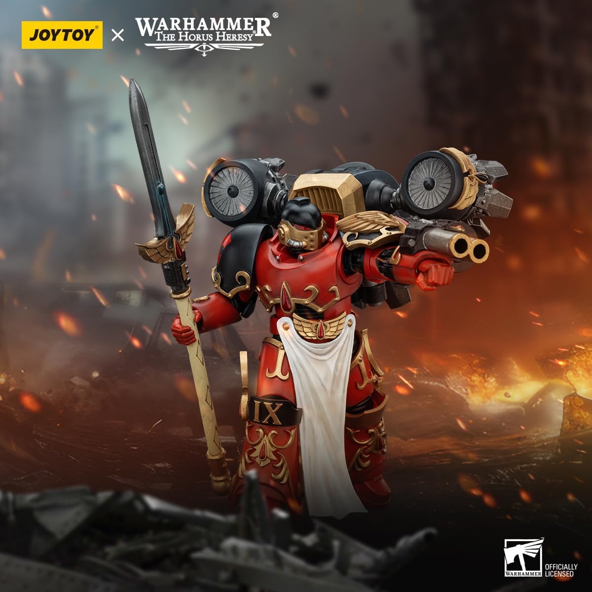 JOYTOY Warhammer The Horus Heresy Blood Angels Dawnbreaker Cohort Dawnbreaker 2, 1:18 Scale Action Figure Mecha Joy Toy Collection Model 4.76in