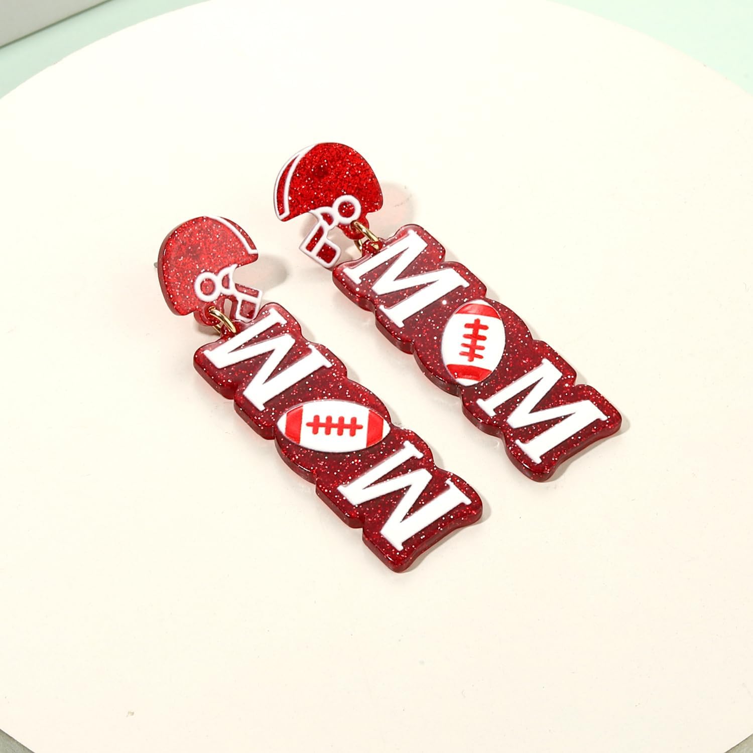 Game Day Earrings for Women Football Mom Accessories Football Helmet Earrings Sport Drop Dangle Earrings Game Day Outfits Accessories Party Favor Gifts - Image 4