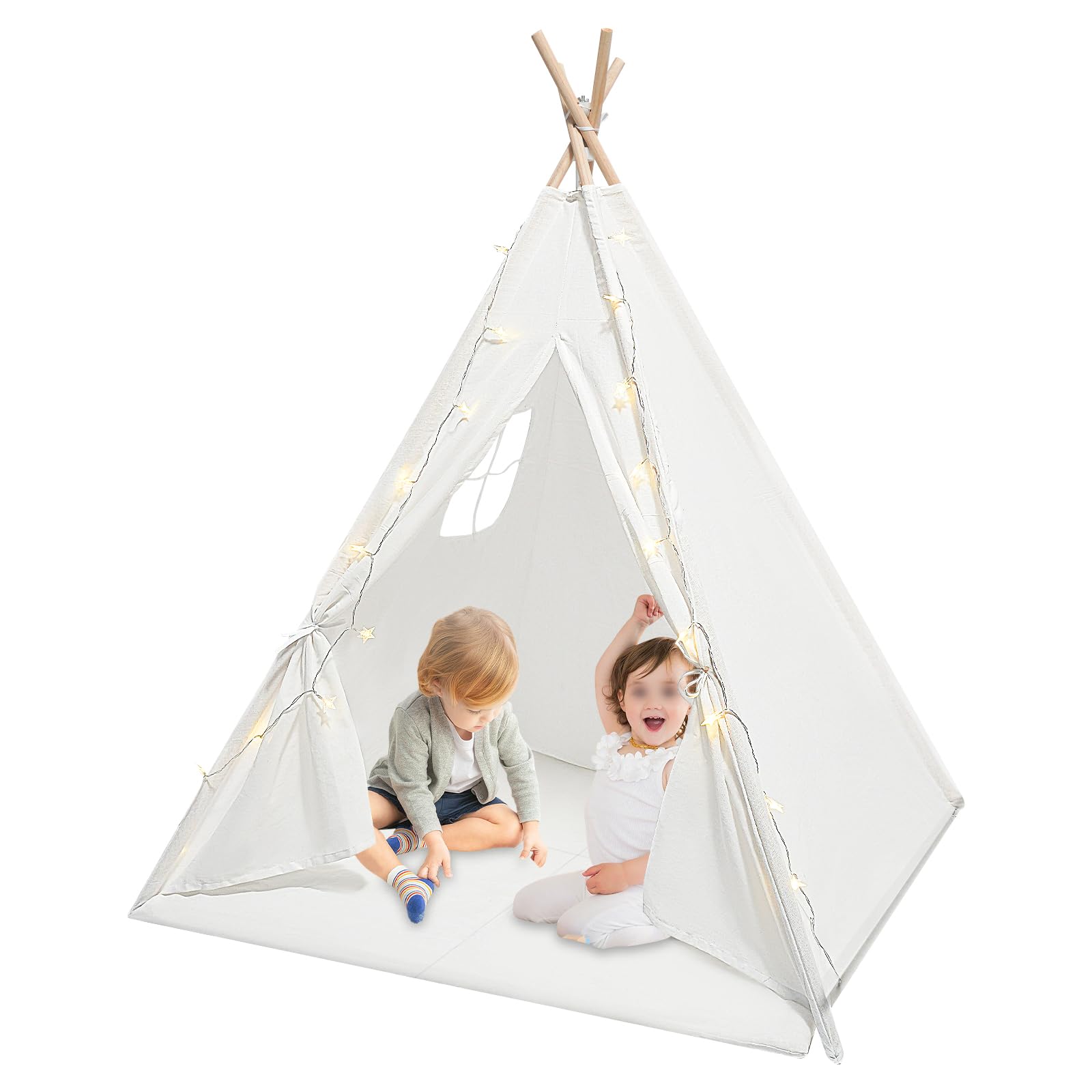 Tipi Yuma De Pinolino – Tienda De Campaña De Tela Y Madera, Con Ventana, Alfombra Y Bolsa, Desde 3 Años