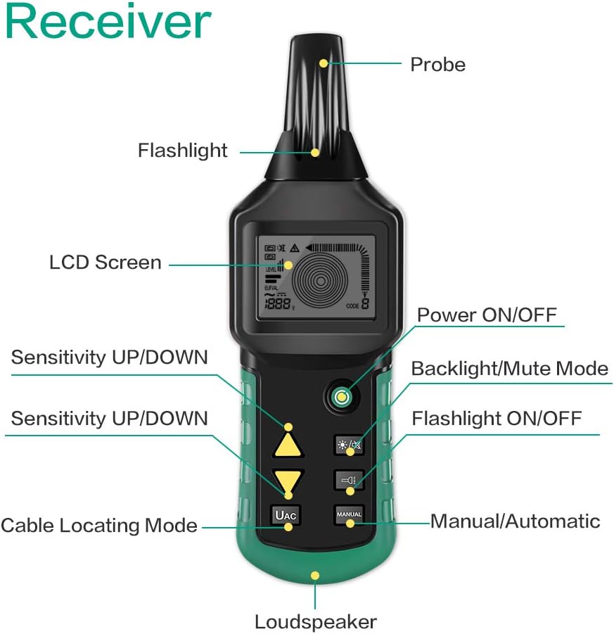 Best Deal 🛒 Cable Locator, Underground Wire Locator,Wire Tracker Portable MY6818 Telephone Cable Locator 12V-400V AC/DC Underground Pipe Detector Professional Cable Toner Finder Flash Deals - 40% OFF Cable Locator, Underground Wire Locator,Wire Tracker Portable MY6818 Telephone Cable Locator 12V-400V AC/DC Underground Pipe Detector Professional Cable Toner Finder
