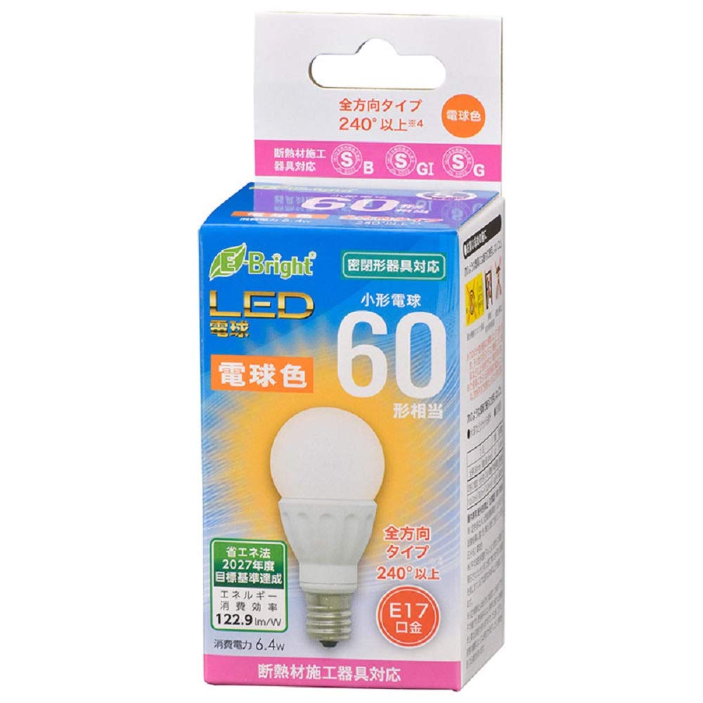 OHM LDA6L-G-E17 IH92 電球 10個セット LED電球 小形 E17 60形相当 電球色｜LDA6L-G-E17 IH92 06-3441