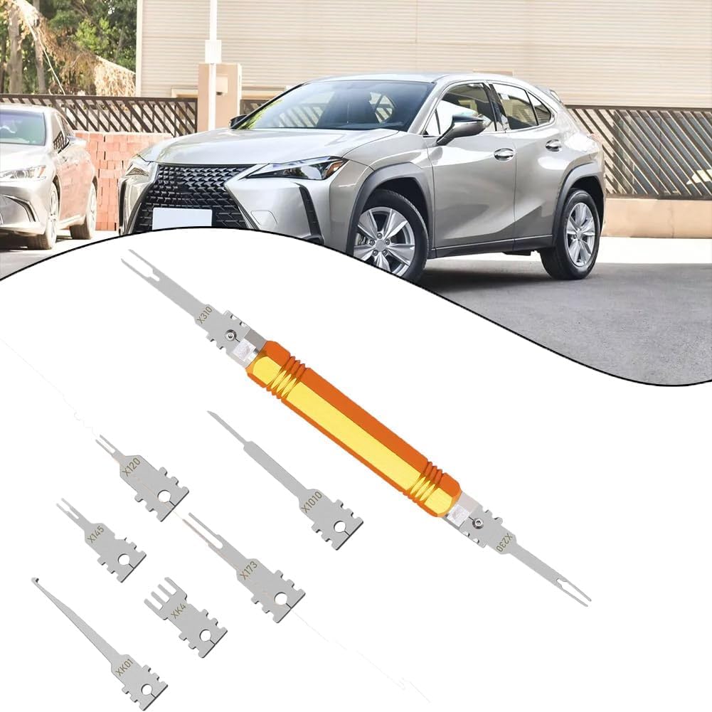 Electrical Pin Extractor Tool,Terminal Removal Tool Includes Replacement Tips,Suitable for AMP/Delphi/Molex/Bosch Connector Etc., Automotive/Computer Repair Terminal Release Tool Kit（8pcs)