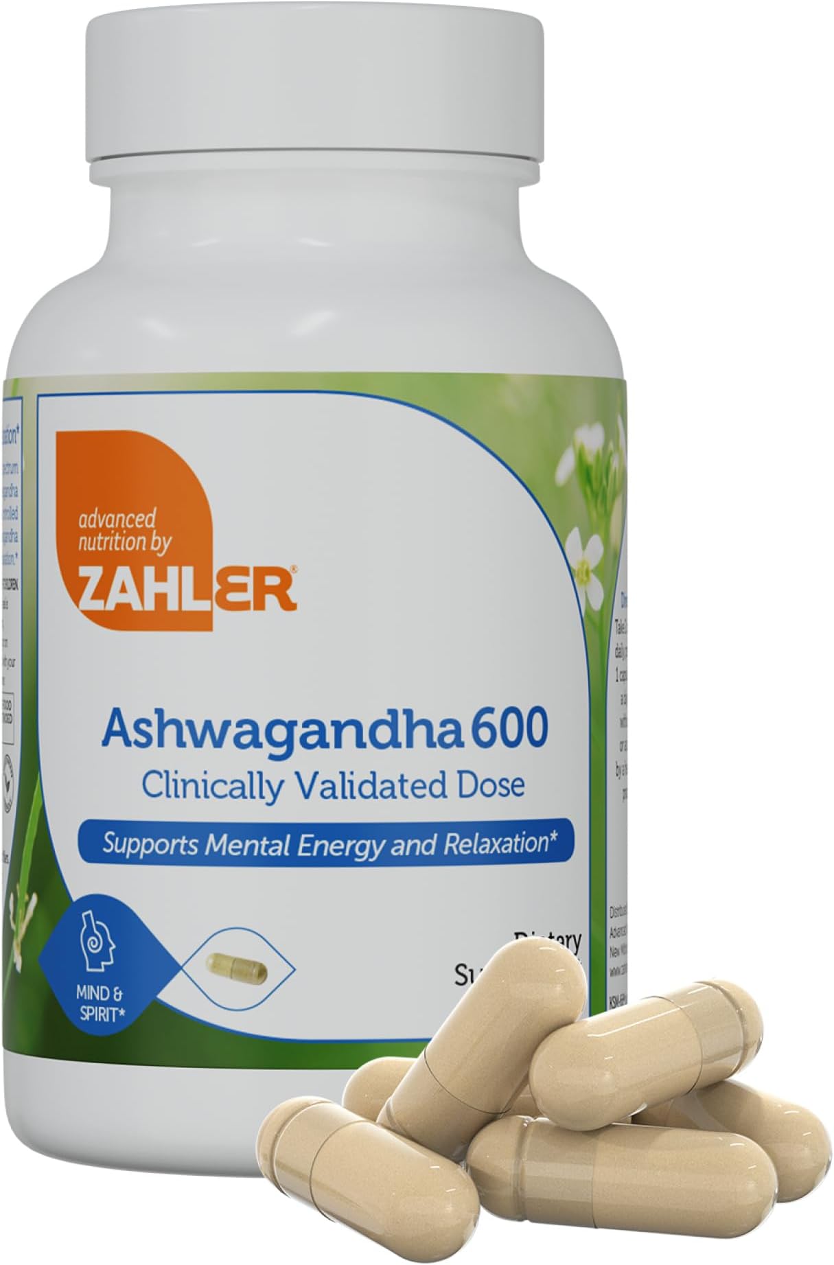 Zahler Ashwagandha Capsules, KSM-66 Aswhagandha 600mg Supplement, Relaxation and Stress Support, Kosher, 60 Capsules