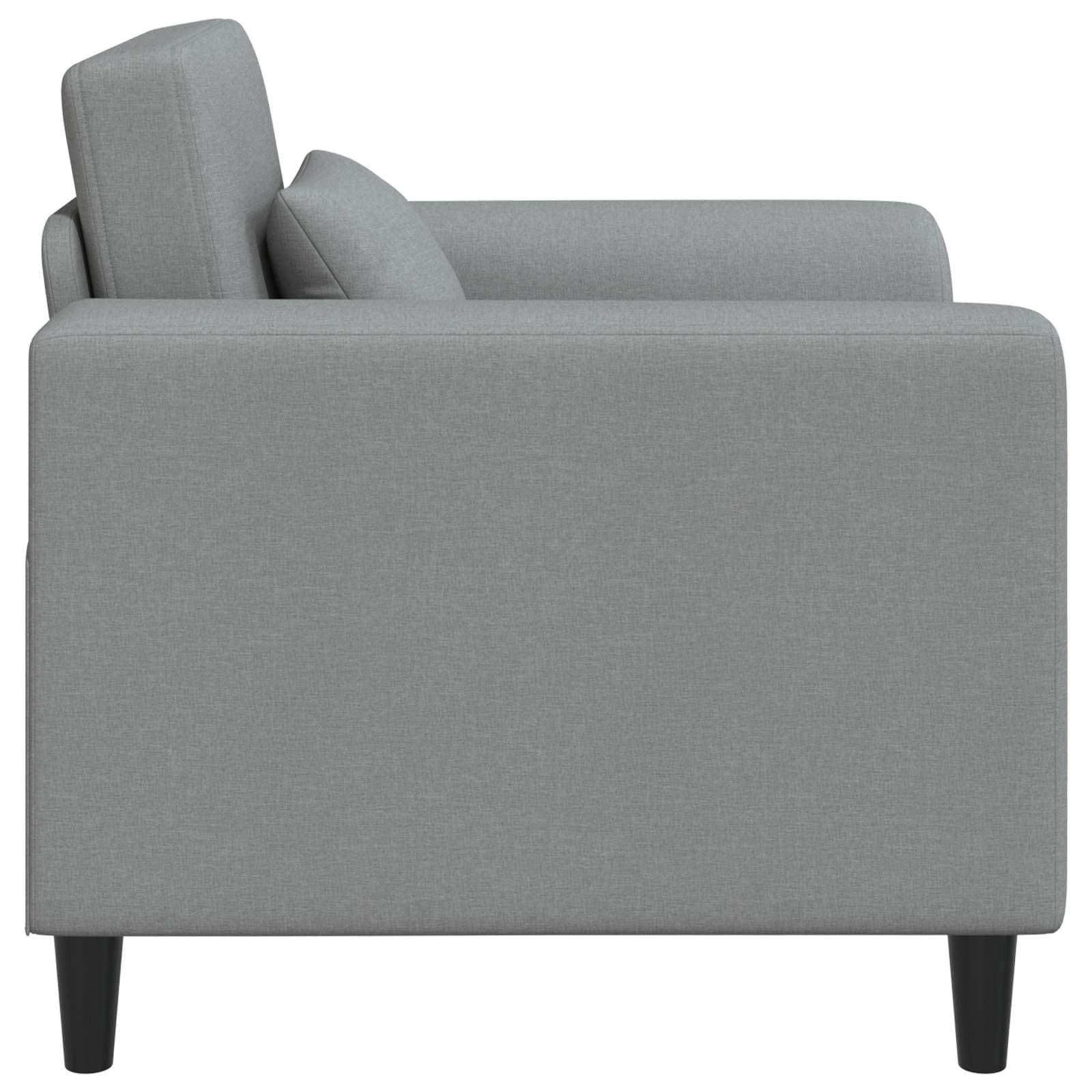Poltrona moderna in tessuto grigio chiaro con braccioli larghi