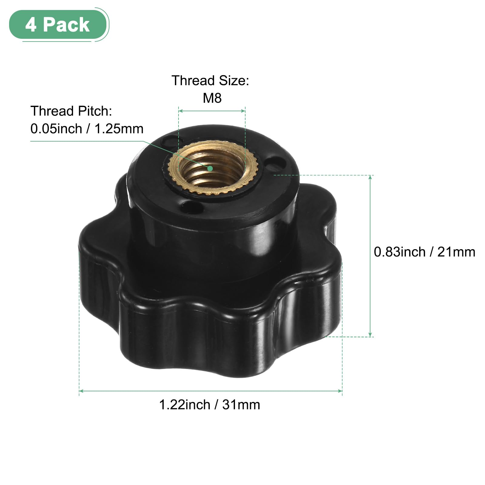 M METERXITY 4-Pack 7 Star Knobs - Image 3