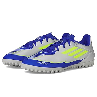 adidas F50 Club Turf Messi Soccer Cleats Soccer Shoes Silver Metallic/Solar Yellow/Lucid Blue