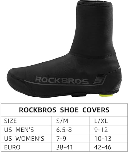 Miniatura 7 de ROCKBROS Fundas para zapatos de ciclismo, cubierta para zapatos de invierno, calentador resistente al agua, cubierta térmica para zapatos de