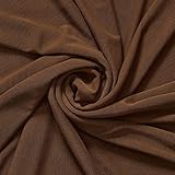 Solid Power Mesh Fabric Nylon Spandex 60' Wide Stretch Sold BTY Many Colors (Brown, 1 Yard)