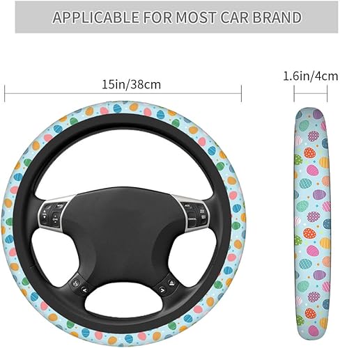 Miniatura 10 de Swono Fundas para volante de automóvil Galaxy Purple con diseño abstracto, hermoso espacio con estrella, accesorios interiores universales para