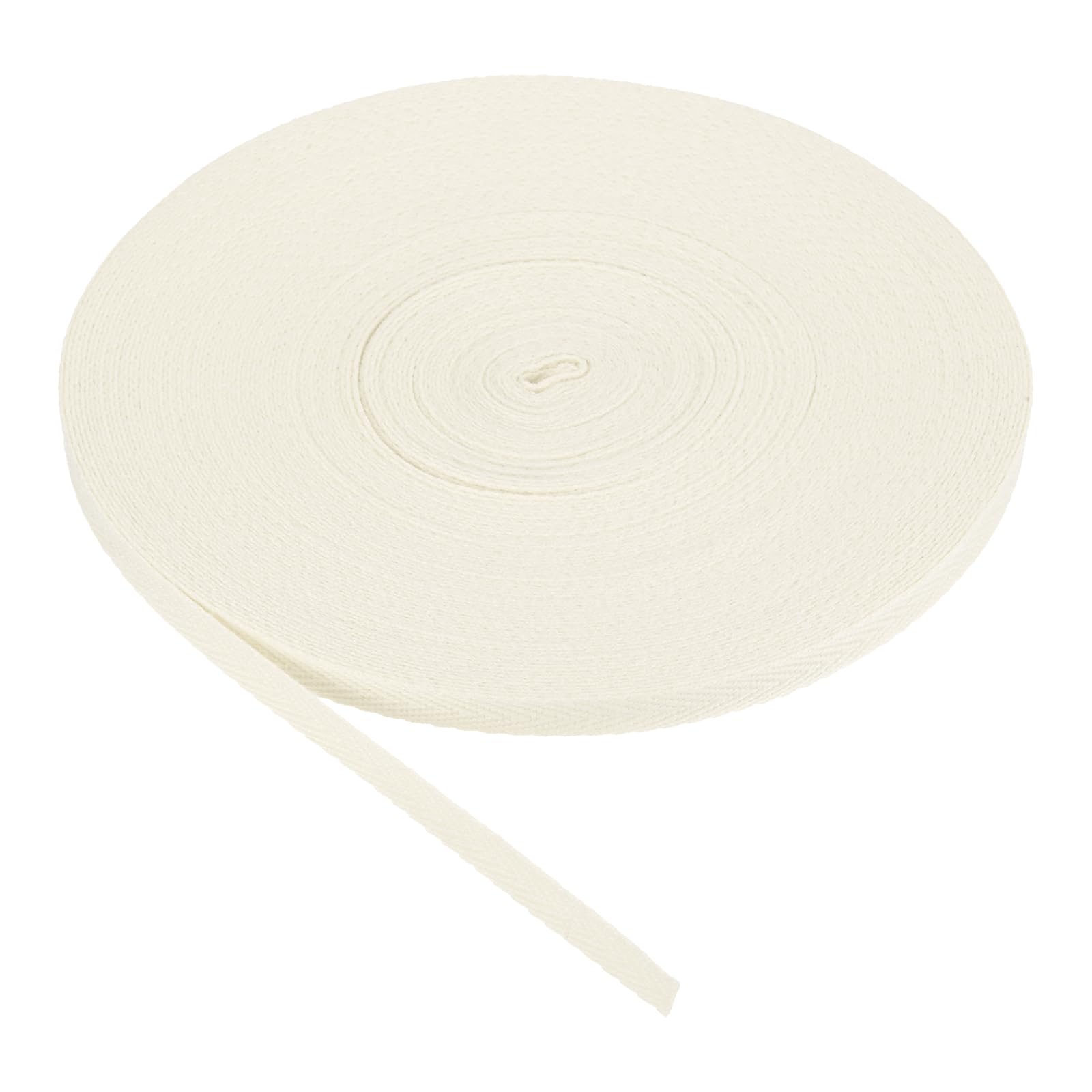 PATIKIL Cotton Twill Tape 6mm 23m Cotton Ribbon Bias Binding Tape Herringbone Webbing Trim for Sewing Gift Wrapping, Cream White