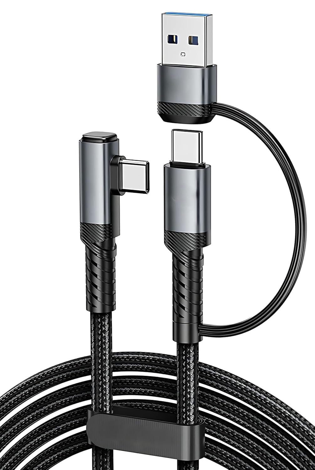 INICIO Dual USB C + USB A VR Link Cable 5m/16ft, USB 3.1 Type C/A To C Cable 5Gbps High Speed Data For Meta Oculus Quest 3 Quest 2 Pro Pico4 Virtual Reality Headsets SteamVR Gaming PC Macbook