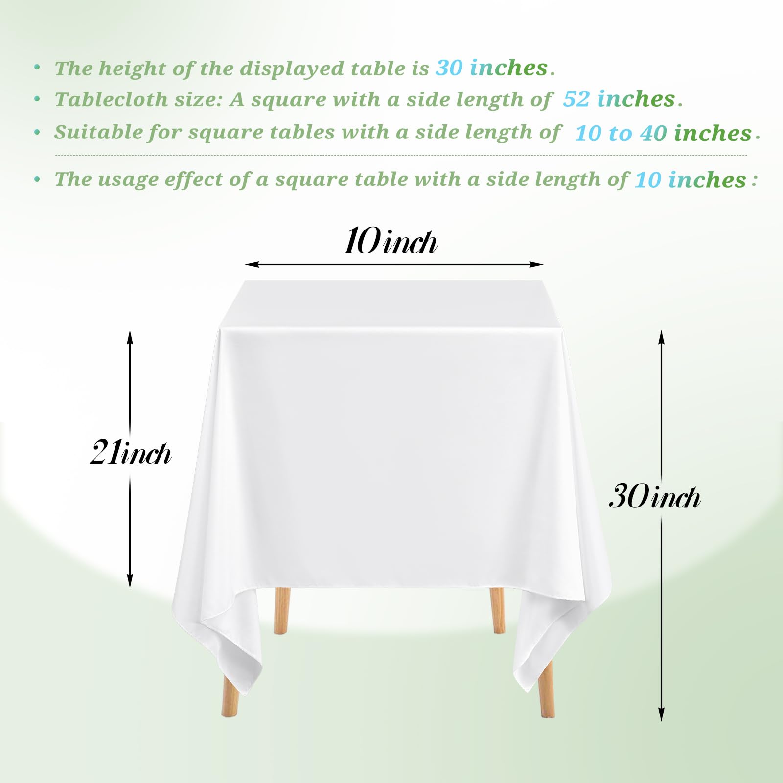 YMHPRIDE 8 Packs Square Tablecloth 52 x 52 Inch White Square Table Cloth, Washable Polyester Fabric - Image 3