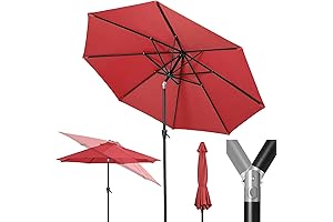 Tempera 9 ft Red Patio Umbrella