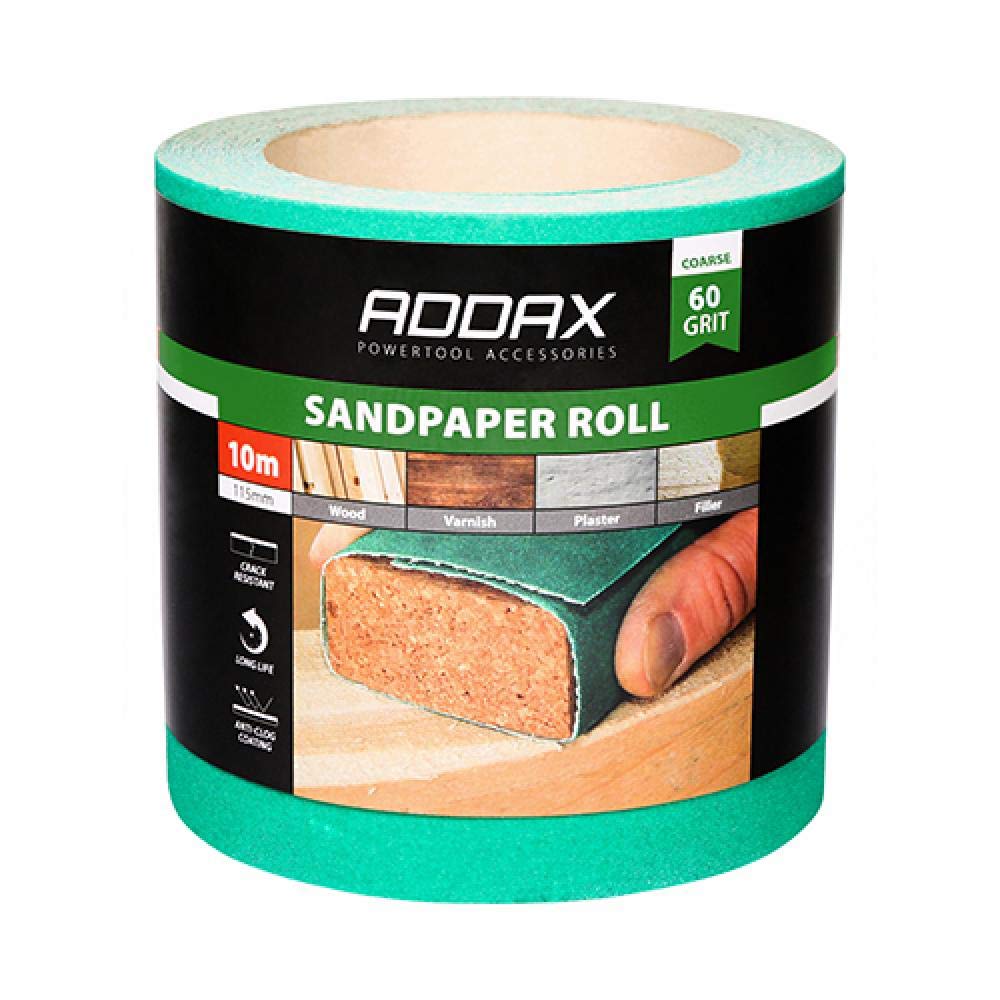 Timco Green 60 Grit Sandpaper Roll - 115Mm X 10M