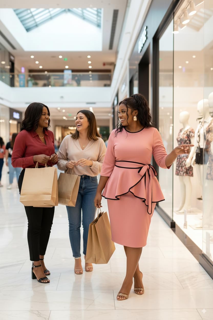 FANDEE Plus Size Women's Church Dresses Vintage Bodycon Elegant 3/4 Sleeve Pencil Dress - Image 5