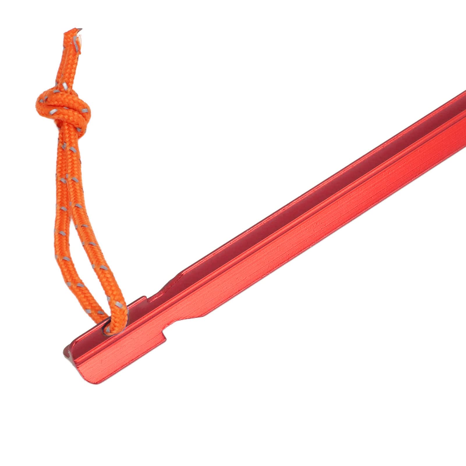 20 pezzi Picchetti per Tenda a Forma di V, Robusti, in Lega di Alluminio con Corde, Picchetti da Campeggio da 9 pollici per Tende da Esterno, Teli e Tendoni, Include Borsa per il (Rossa)