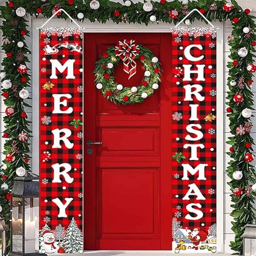 Weihnachtsbanner, Weihnachtsschilder, Merry Christmas Banner, Rot...