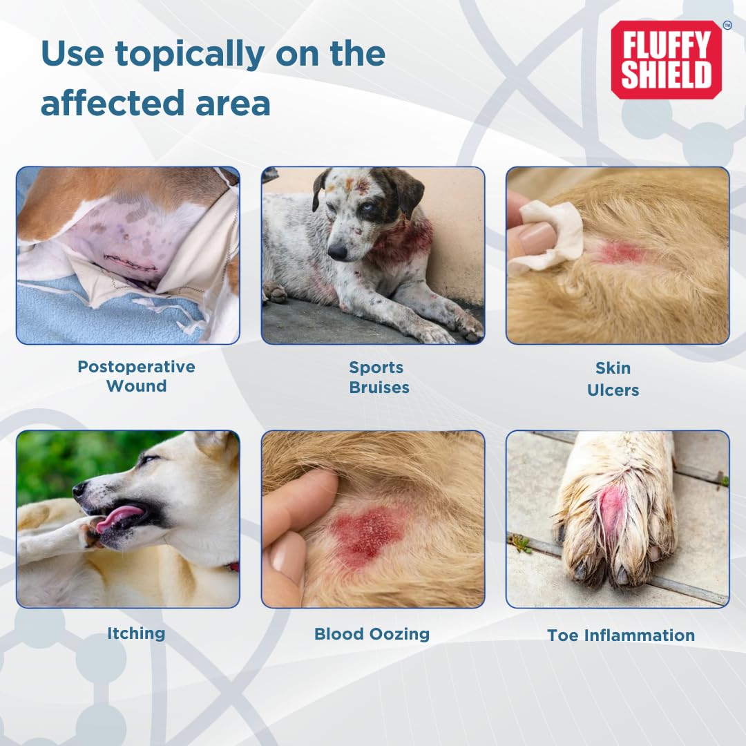 FluffyShield Antibacterial Spray for Pets | Nano Silver Formula for Healing Wounds, Burns & Skin Irritations (100 ML) 4