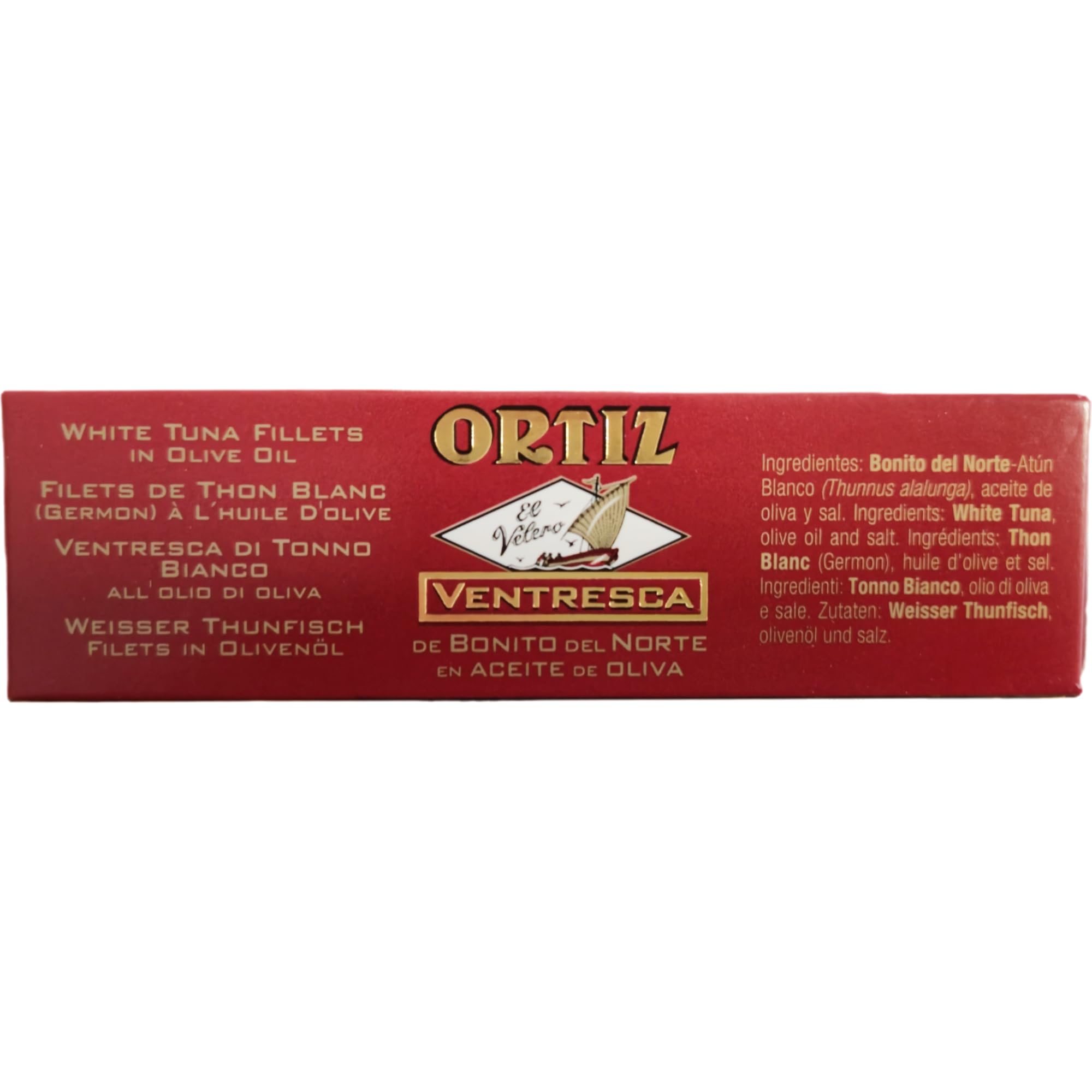 usy Bundle für Conservas Ortiz Ventresca de Bonito del Norte, weißer Thunfischbauch in Olivenöl 3er Pack (3x110g Dose) + usy Block