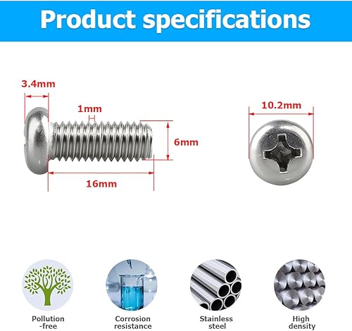 Miniatura 2 de YALOK Tornillos de cubierta Derby de acero inoxidable, kit de 5 pernos de cubierta Derby, kit de pernos de hardware M6x16 compatible con CVO Road