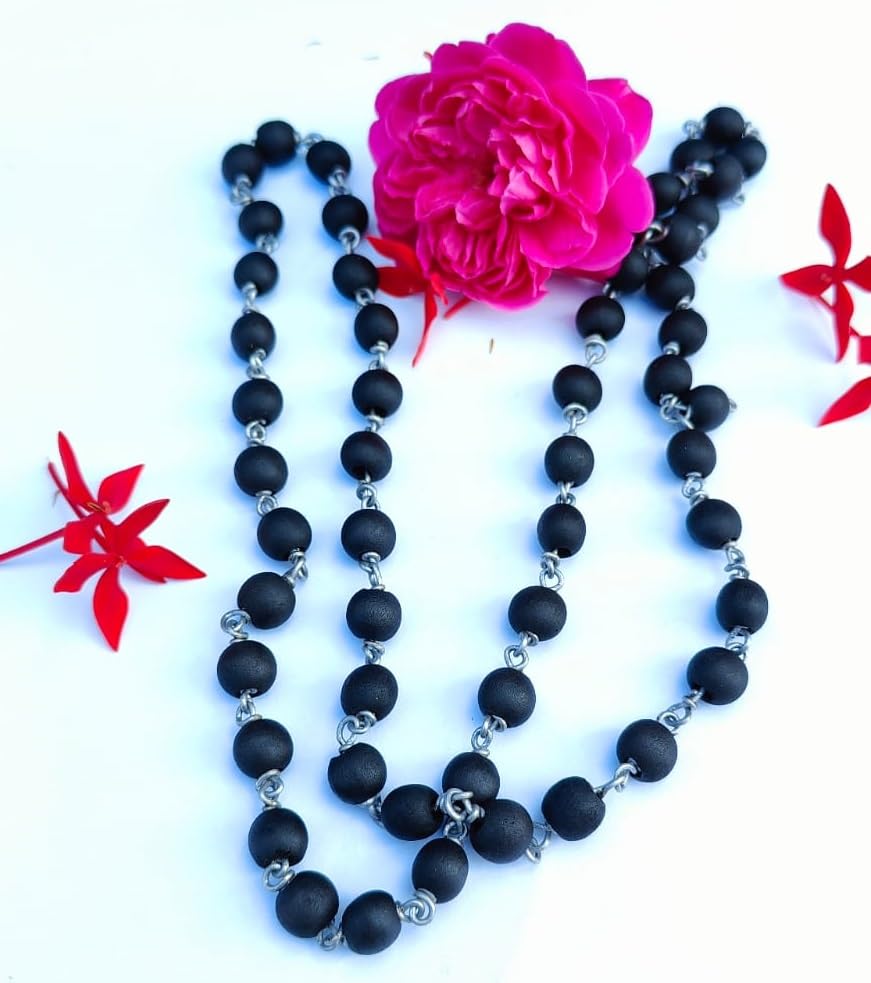 Generic Karungali Malai Original 10mm Unisex-Adult Black Wood Necklace
