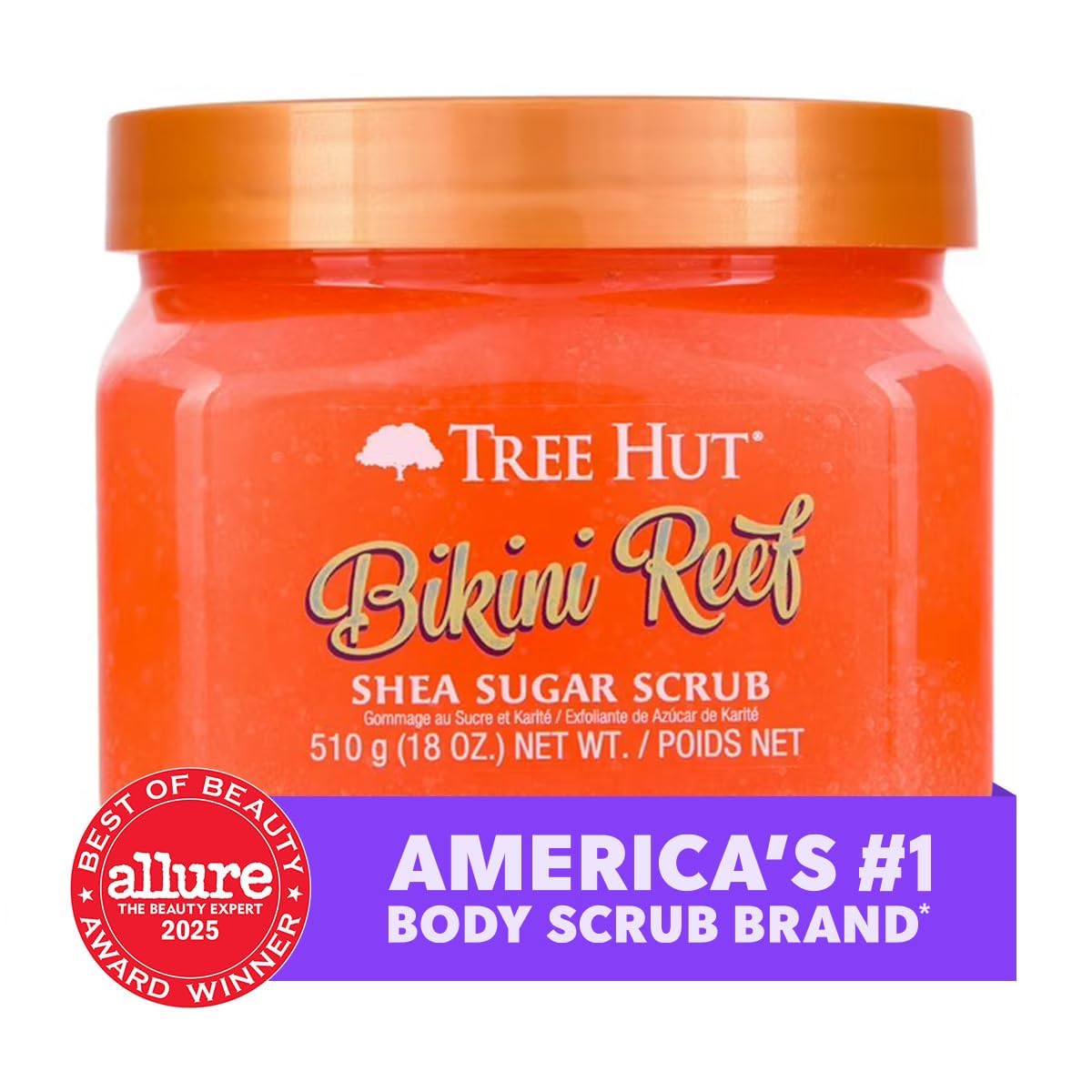 Tree Hut Bikini Reef Shea Sugar Scrub, 18 uncji, Ultra nawilżający i złuszczający peeling do pielęgnacji niezbędnej pielęgnacji ciała
