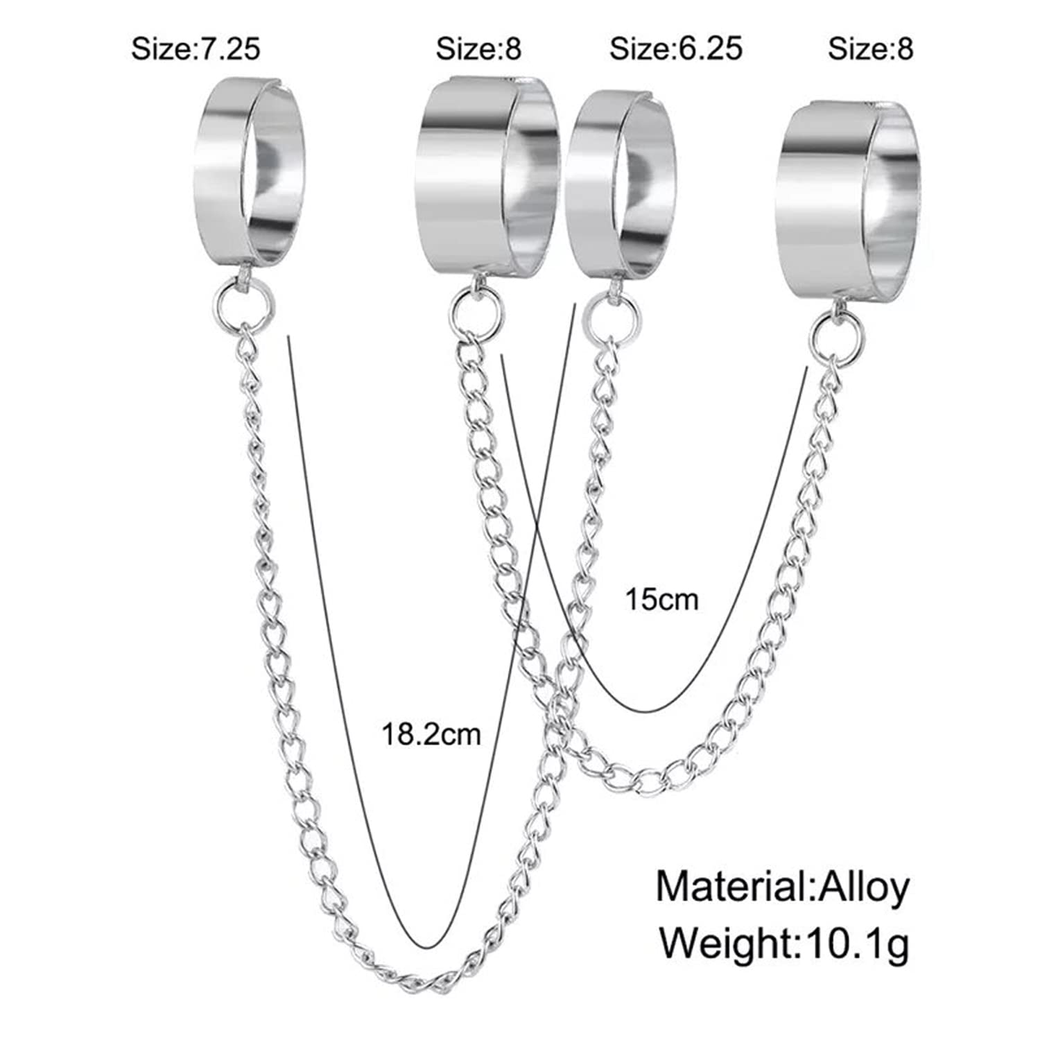 Gold-Toned Chain Rings Set