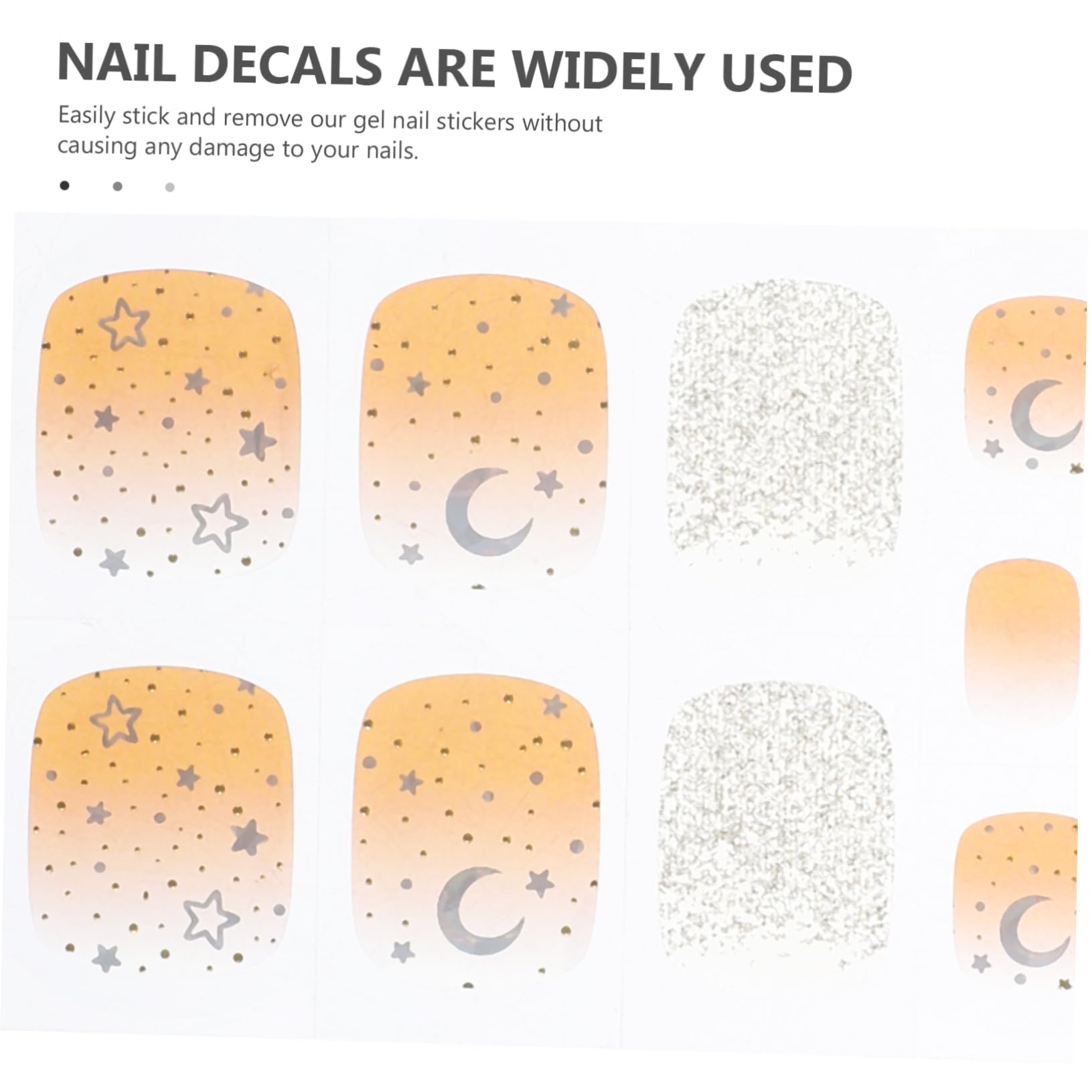 5 set di adesivi per unghie in gel per nail art, semi-solidi, con lima per unghie e bacchetta di legno, per matrimoni e feste, durevoli e facili da applicare