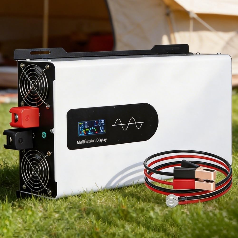 Pure Sine Wave Inverter for Home and RV, DC to AC Converter with LCD Display and 2 AC Outlets, 5000W 6000W 7000W 8000W 10000W, for Truck Car Camping Solar, 12V 24V 48V 60V 72V(8000,12V) 8000 12V
