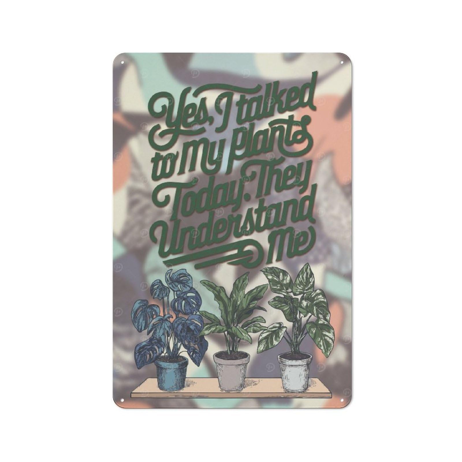 Junmoney Style-3 Plant Lover Quote Metal Wall Plaque For Travel Lovers, Birthday, Housewarming Or Christmas Gift, 30X20cm