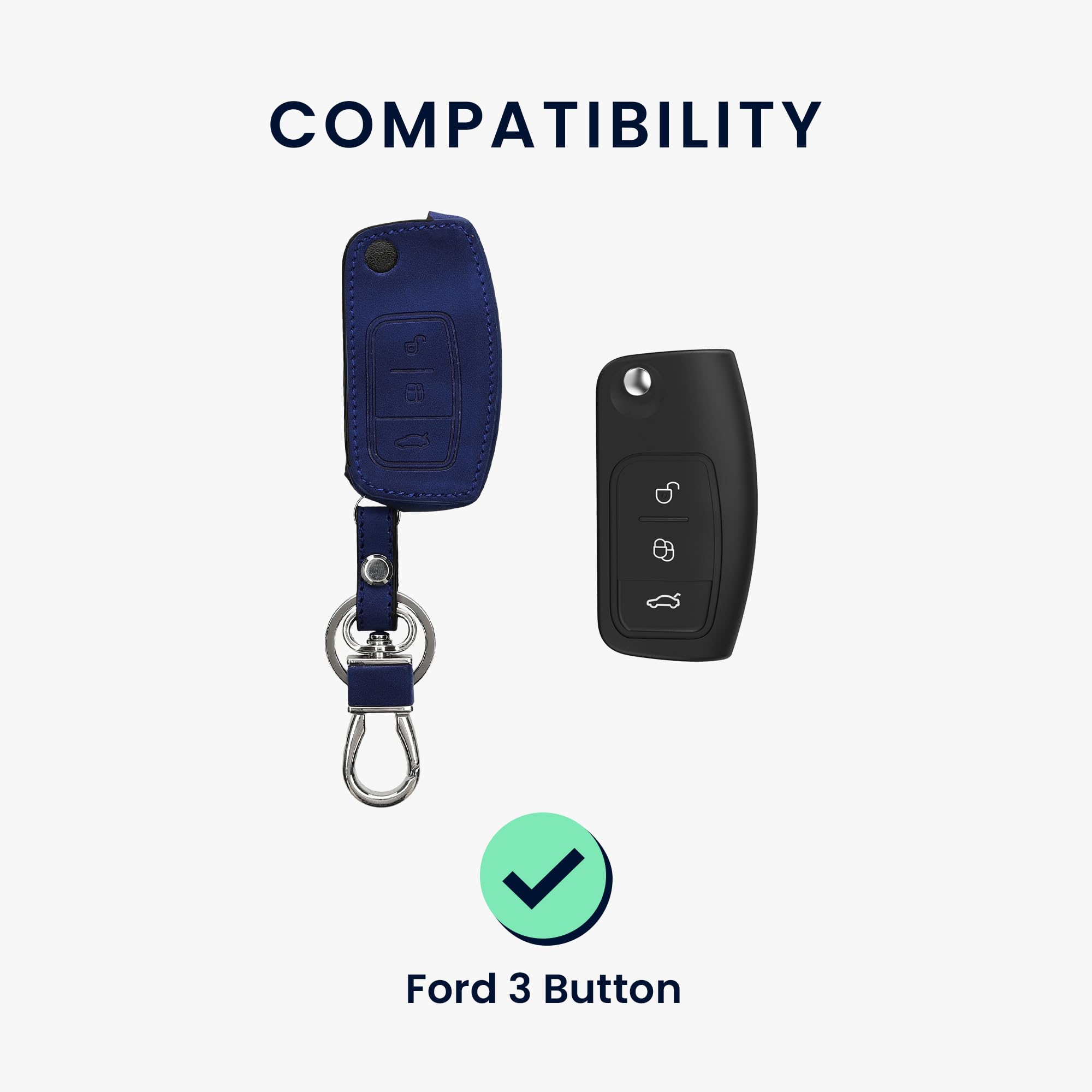 kwmobile Custodia Compatibile con Ford con 3 tasti Keyless Go - Cover Chiavi Auto Protezione Copri Telecomando - Copri Chiave Copertura nero