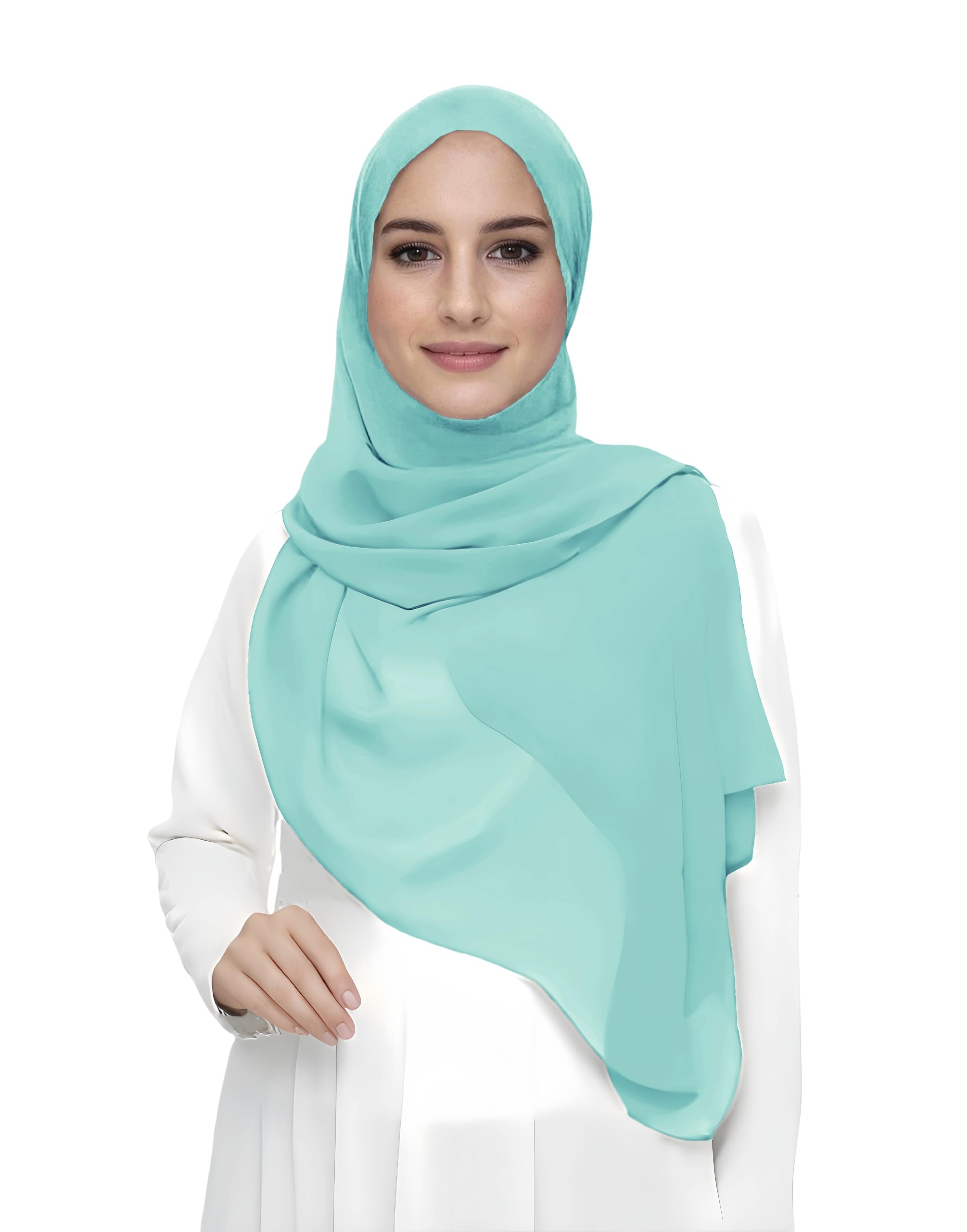 mint green chiffon hijab