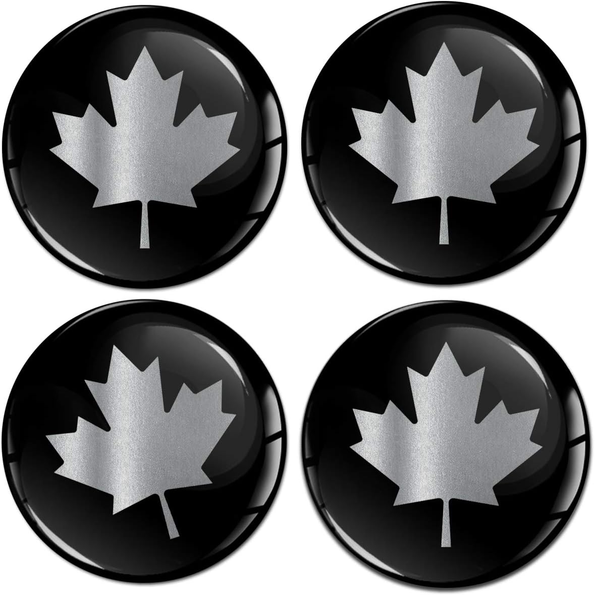 Biomar Labs® 4 x 50 mm 3D Silicone Sticker Black Silver