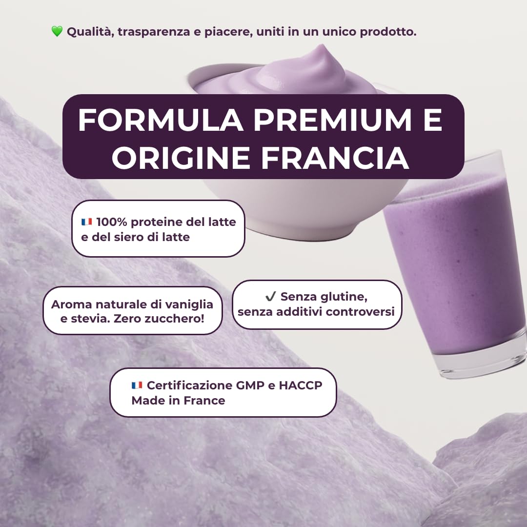 Inolab integratore Proteine in polvere con Whey & Morosil, magnesio, cromo, vitamina C I Massa muscolare e metabolismo energetico I Per donne 40+