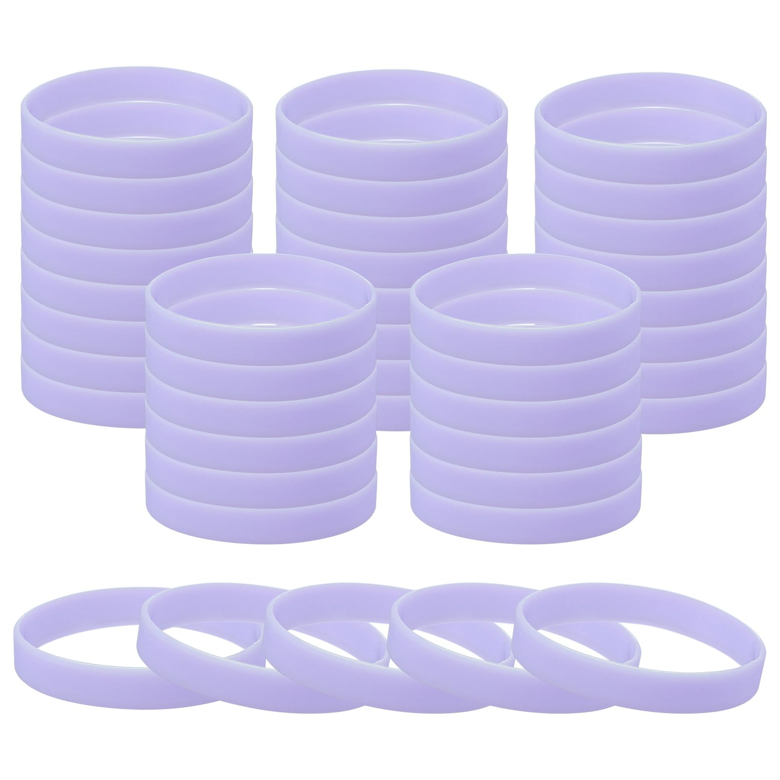 PATIKIL Glow in the Dark Bracelets, 60 Pcs Unisex Silicone Sports Glow Wristbands for Sports Party Games Fashion Decorations Purple