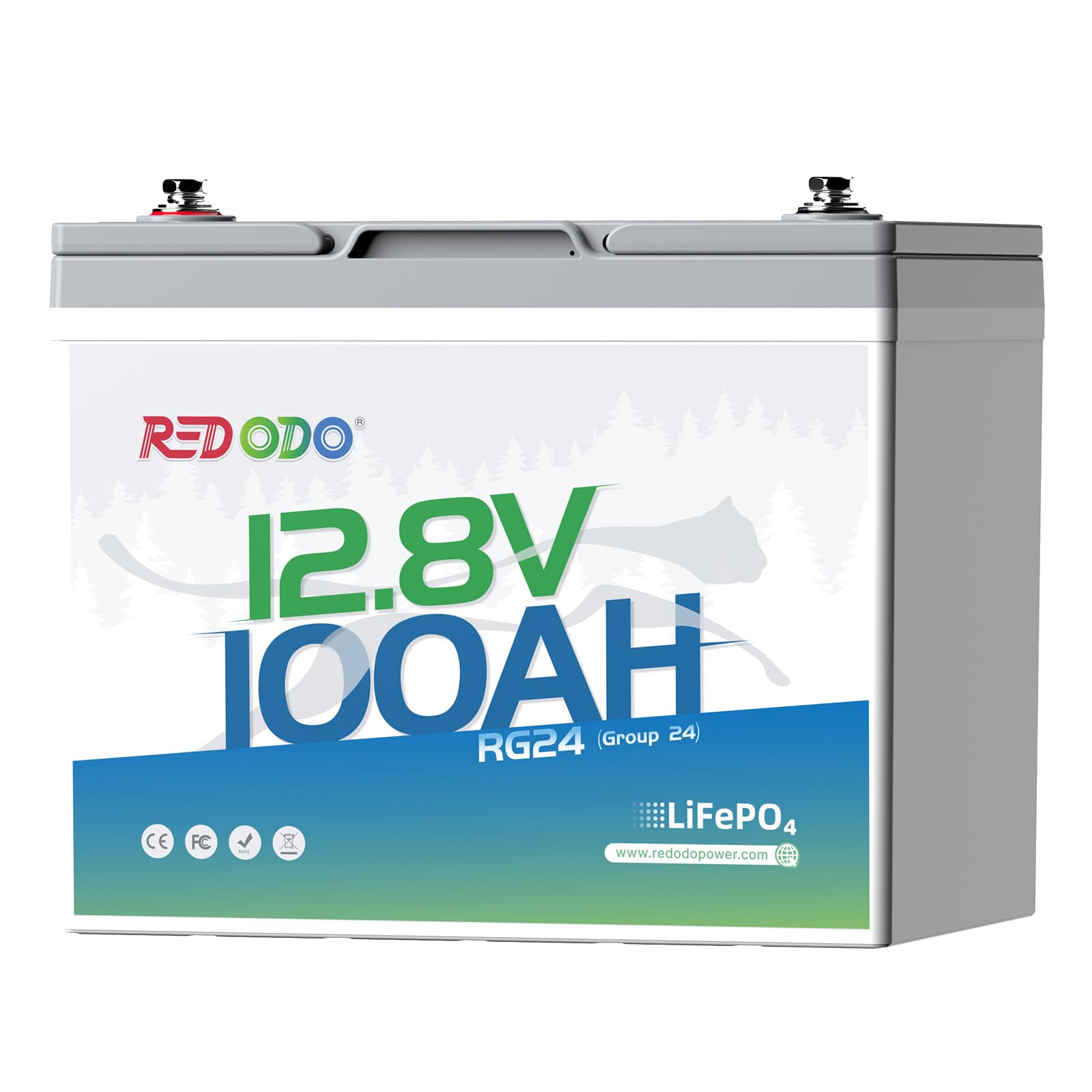 Redodo 12V 100Ah LiFePO4 Battery, Group 24 Rechargeable Lithium Deep Cycle RV Battery, Up to 15000 Cycles, Perfect for RV, Camping, Solar Panel, Off Grid, Kayak Trolling Motor