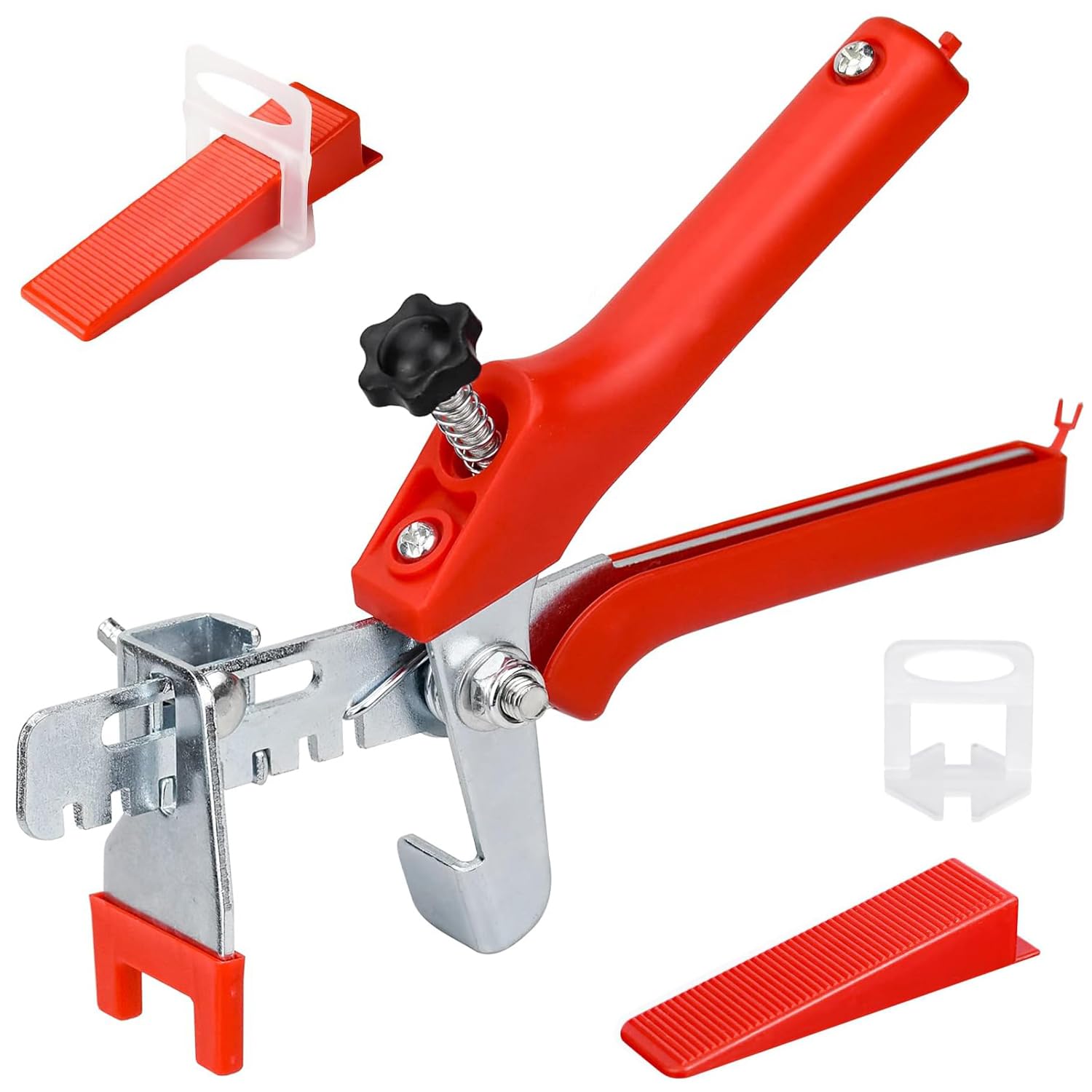 400 Pcs Tile Leveling System, 300 pcs 2mm Tile Spacer with 100pcs Resuable Wedges and 1 Tile Leveling Pliers, Tile Leveling System Kits for Floor Wall Tile Leveling