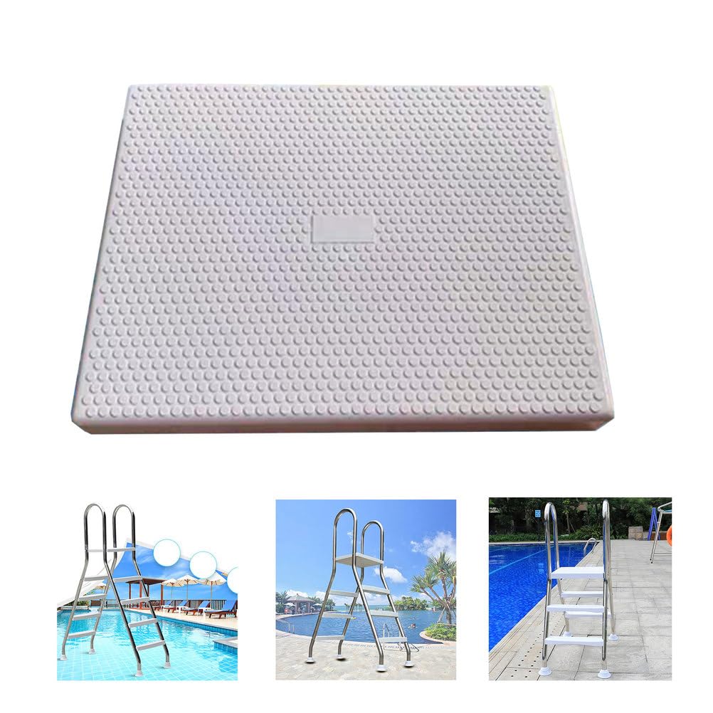 Reemplazo de Plataforma de Escalera de Piscina, Solo Plataforma de Escalón Antideslizante 460X360X45MM, para Escalera de Piscina Elevada, Blanca