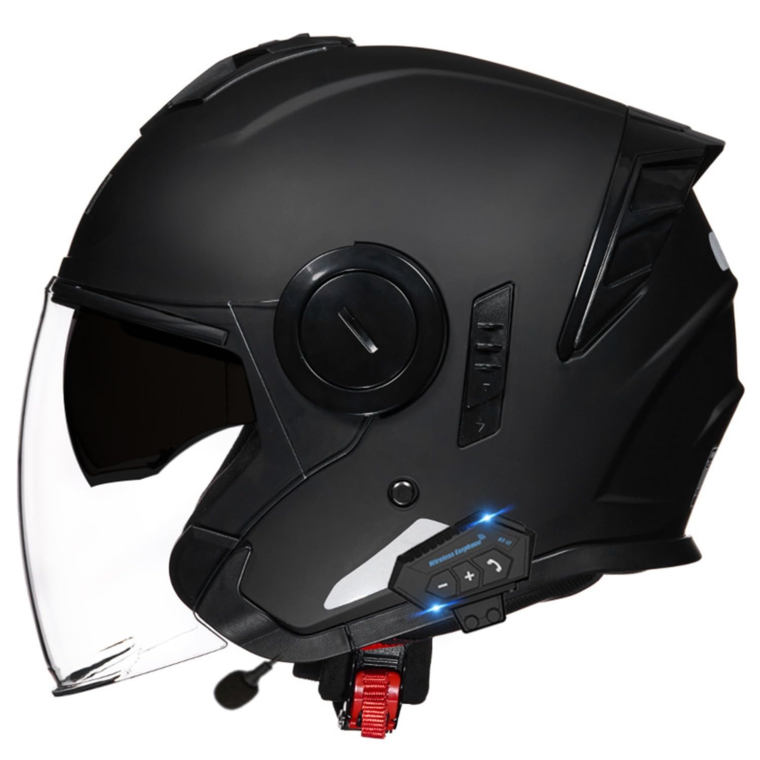 Cascos Abiertos de Moto 3/4 Bluetooth con Visera Medio Casco Motocicleta Jet Homologado ECEDOT Casco Half-Helmet para Hombres Y Mujeres Adultos Función Bluetooth Integrada