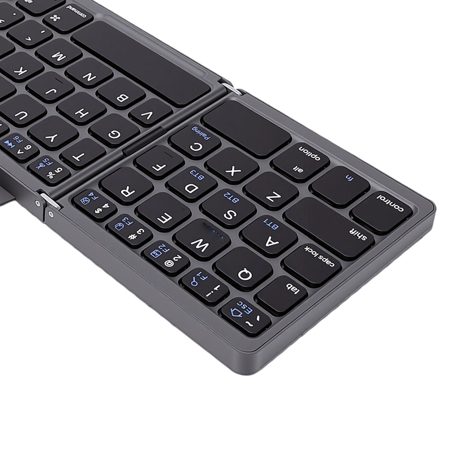 Dpofirs Tastiera Wireless Pieghevole con Compatibilità Avanzata (GRAY)