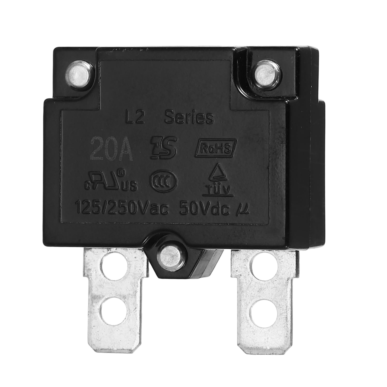 sourcing map 20Amp Push Button Circuit Breaker,125/250V AC 50V DC Automatic Reset Thermal Overload Protector Thermal Circuit Breaker for Industrial Auto Cars