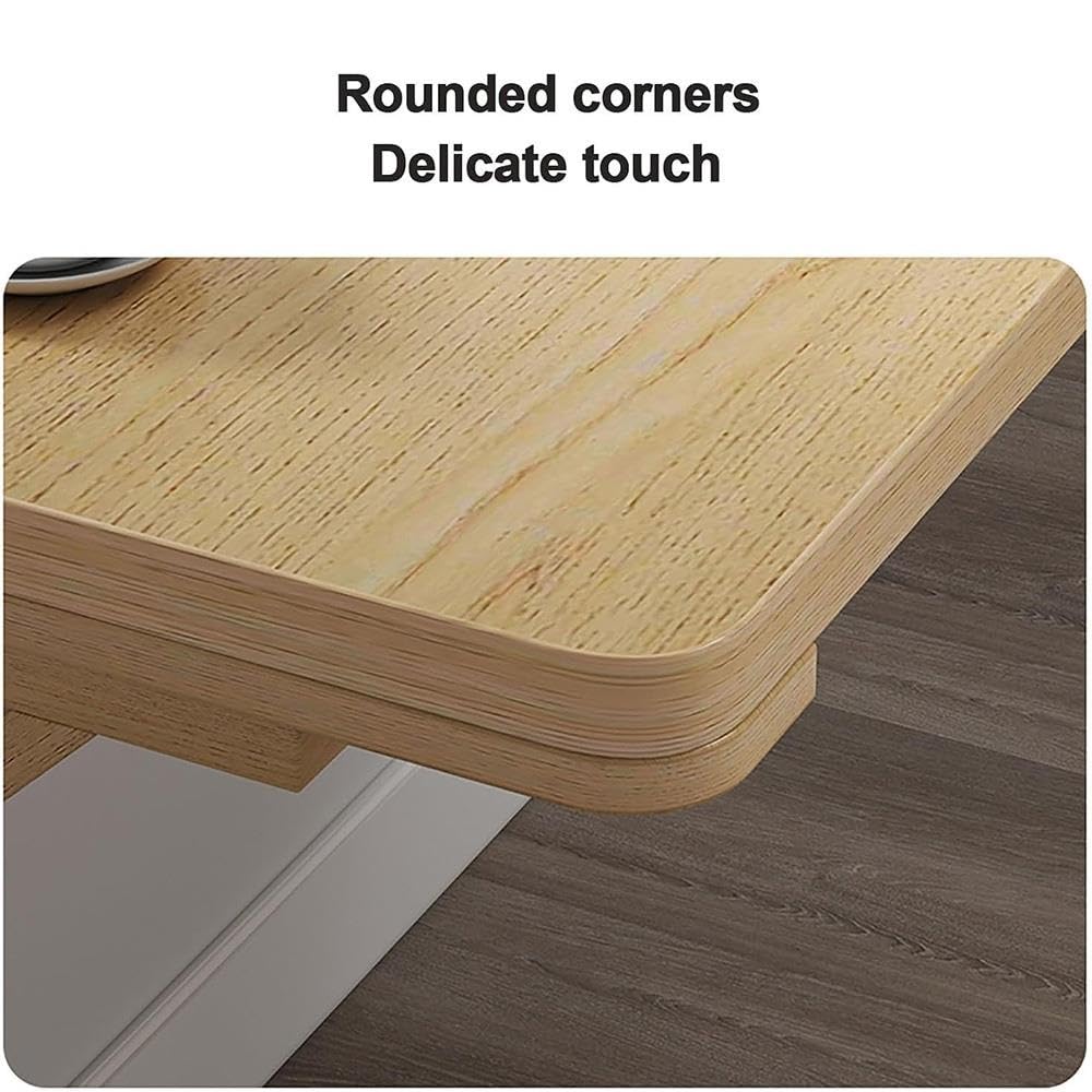 60/80/100cm Tavolo Da Parete Pieghevole Legno Scaffale A Muro Richiudibile