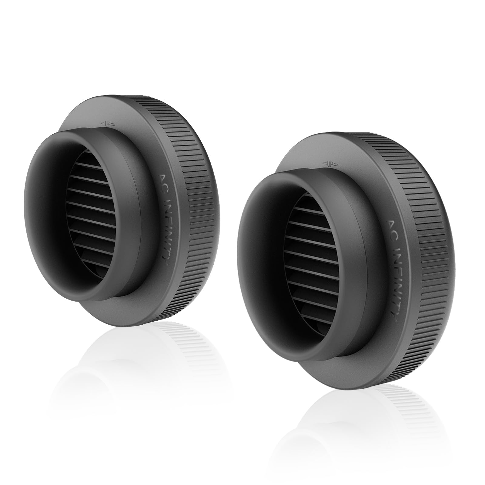 AC Infinity Lot de 2 conduits d'aération pour tente de culture, bloquant la lumière avec adaptateur intégré, filtre à insectes et à poussière, flux d'air élevé, compatible avec les ports de conduit