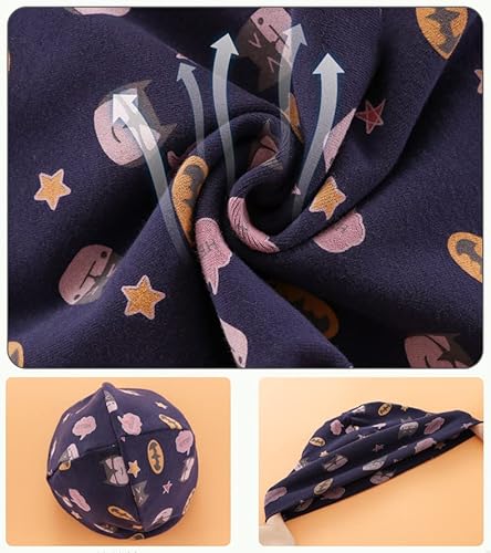 MAKFORT Loop Kinder Mit Beanie Mütze Kinder Baumwoll Schals Baby Schals Winter Loop Schal Junge Und Mädchen (Tibetisches Blau, L)