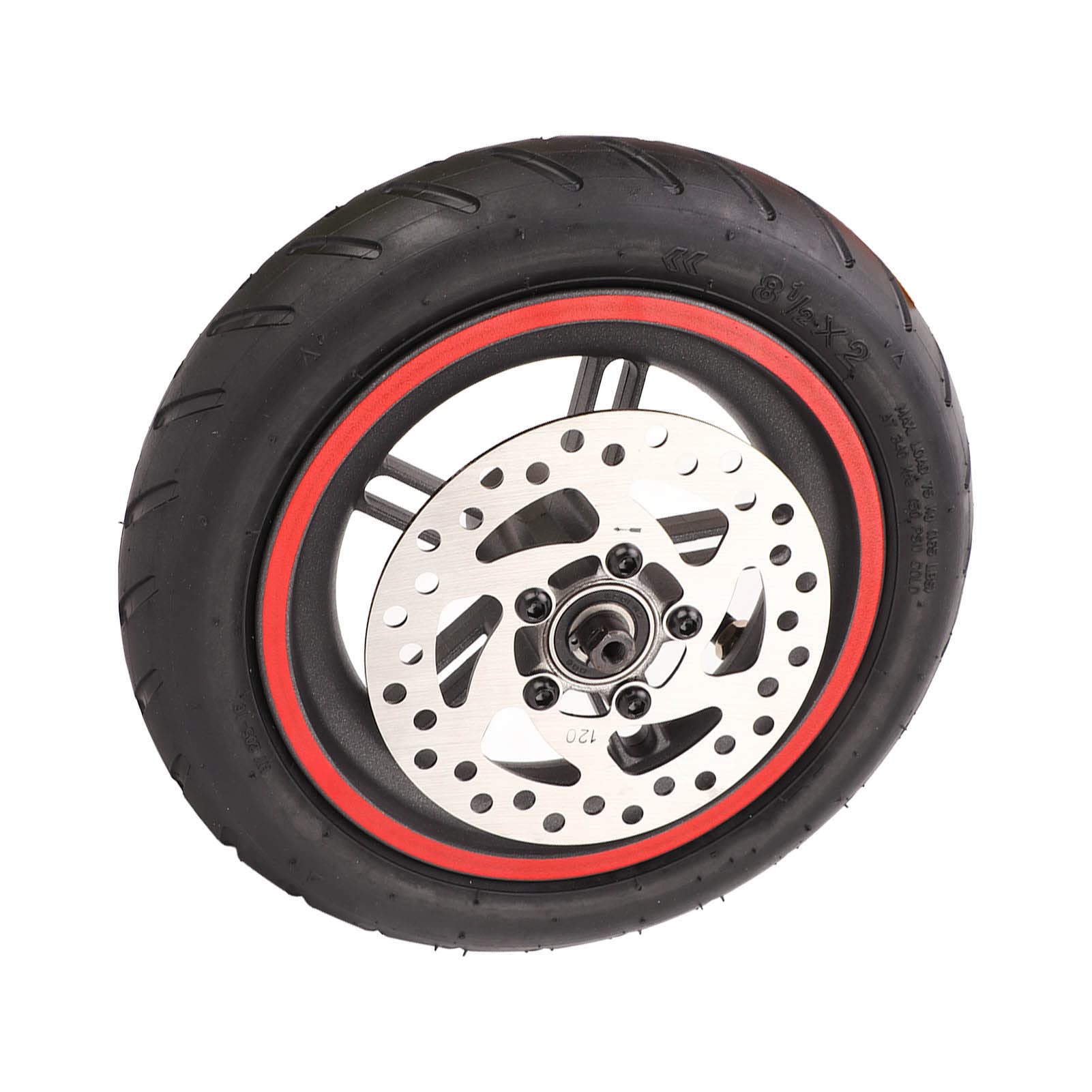 Roue Arrière de Trottinette Électrique avec Frein à Disque 120 mm pour Xiaomi PRO/PRO 2/M3, Pneu Pneumatique de Roue Arrière de Scooter Électrique