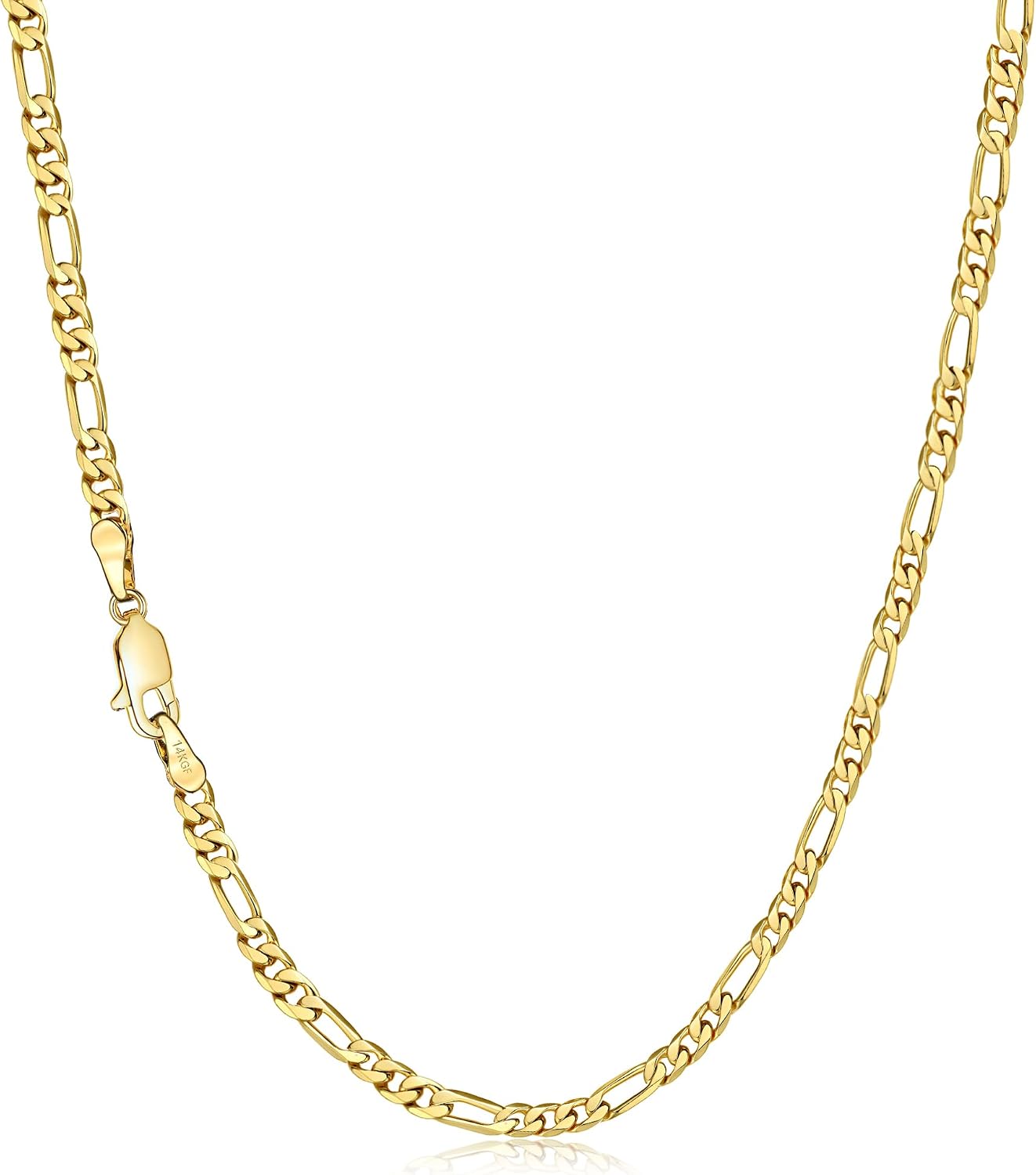 NOKMIT 14K Gold Filled Figaro Necklace for Women Men, 3mm/5mm Italian Figaro Link Chain, 16-24 Inch, Hypoallergenic, Non Tarnish, Dainty Unisex Jewelry, Cadenas de Oro 14K para Mujer