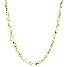 NOKMIT 14K Gold Filled Figaro Necklace for Women Men, 3mm/5mm Italian Figaro Link Chain, 16-24 Inch, Hypoallergenic, Non Tarnish, Dainty Unisex Jewelry, Cadenas de Oro 14K para Mujer